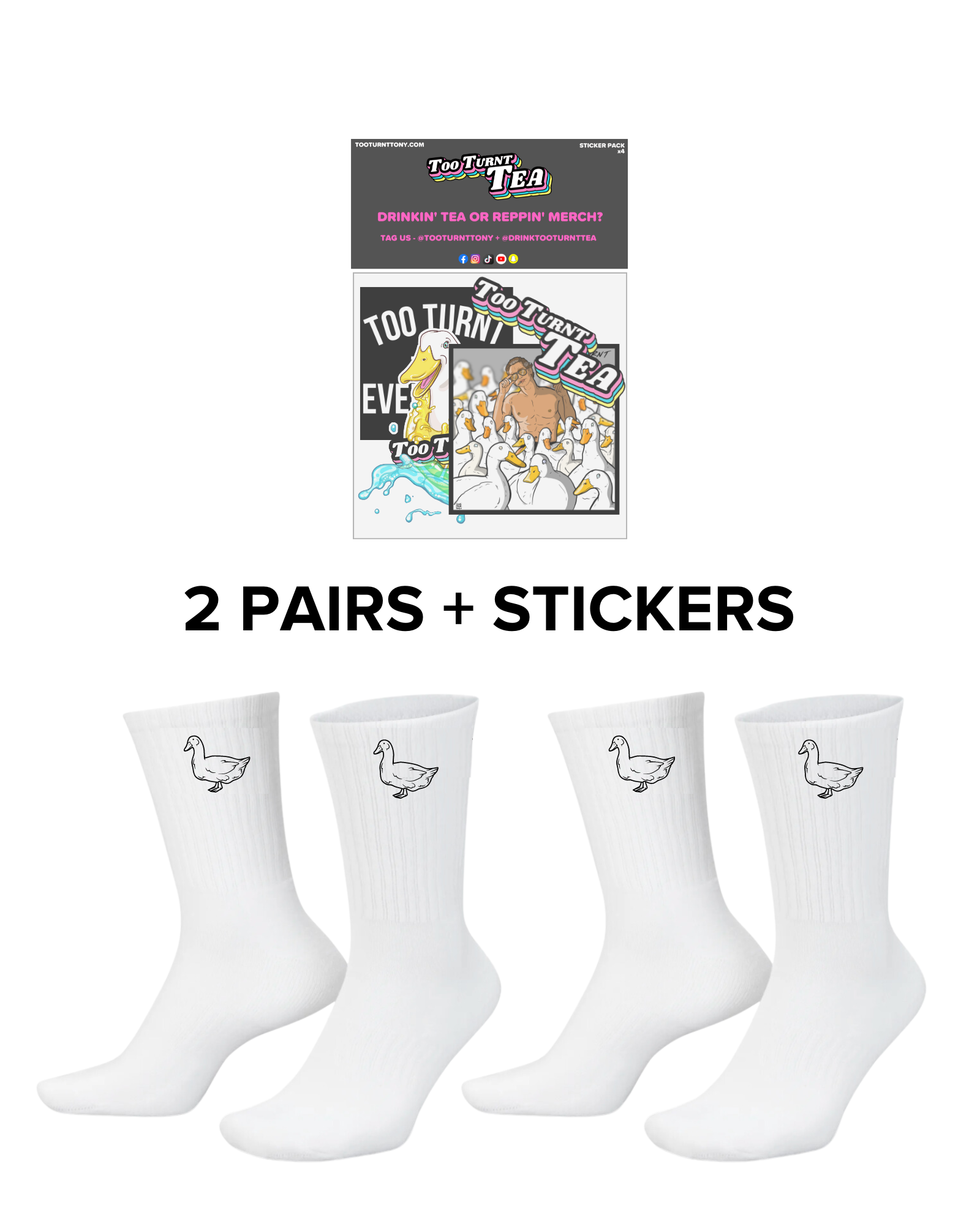 2 Pair Socks + Stickers